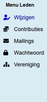 LedenSAAS menu leden